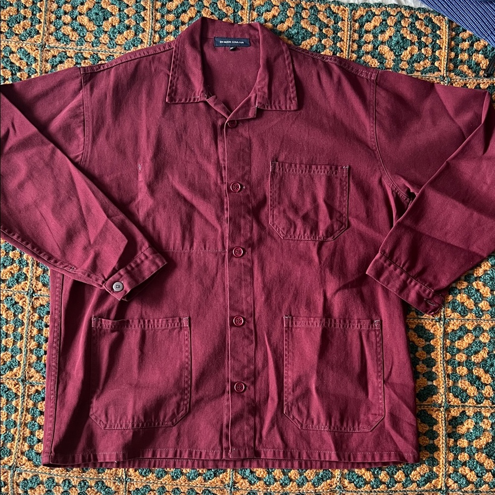 Vintage Burgundy French Chore Coat